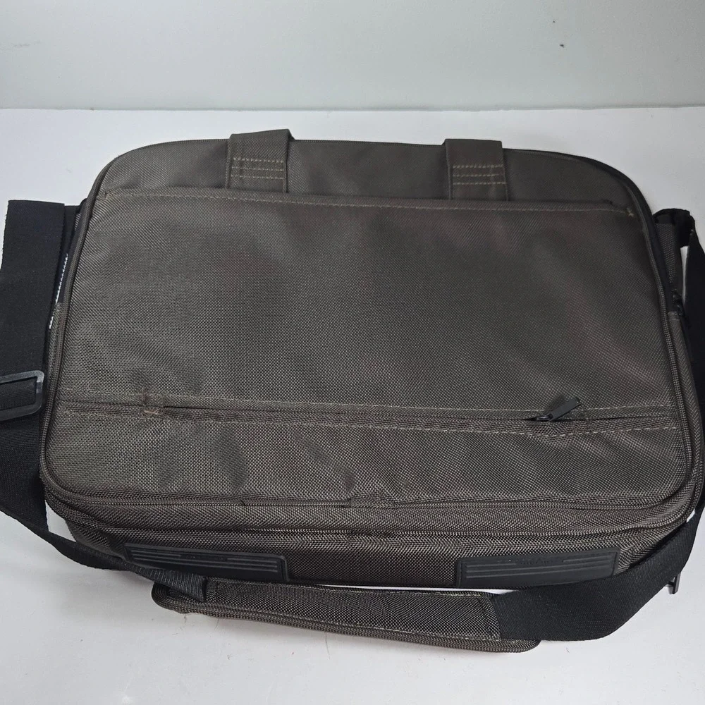 Tucano Prima Laptop Messenger Bag Brown Olive Ballistic Nylon Briefcase 16.5X12
